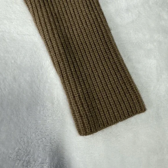 Ann Taylor Faux Suede Mixed Media Sweater Dress XS Chocolate Brown SOFT  Cozy NWT